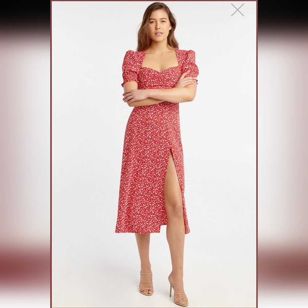 BARDOT - MILLIE FLORAL DRESS IN DITSY RED FLORAL